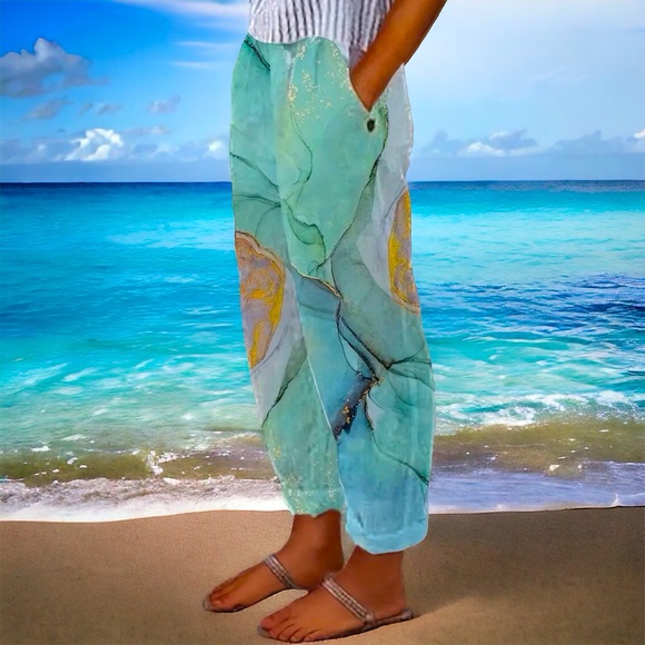 Pants - Chic Aqua Women's Cropped Pants